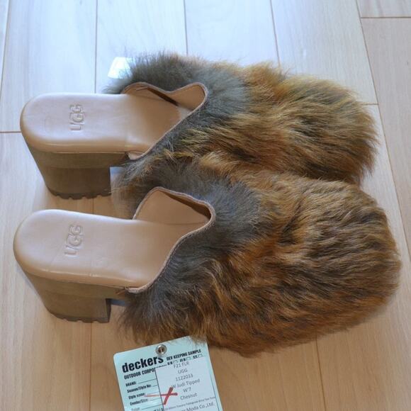 UGG Shoes - NWT UGG Judi Rare Sample Furry Clogs Heels Shoes